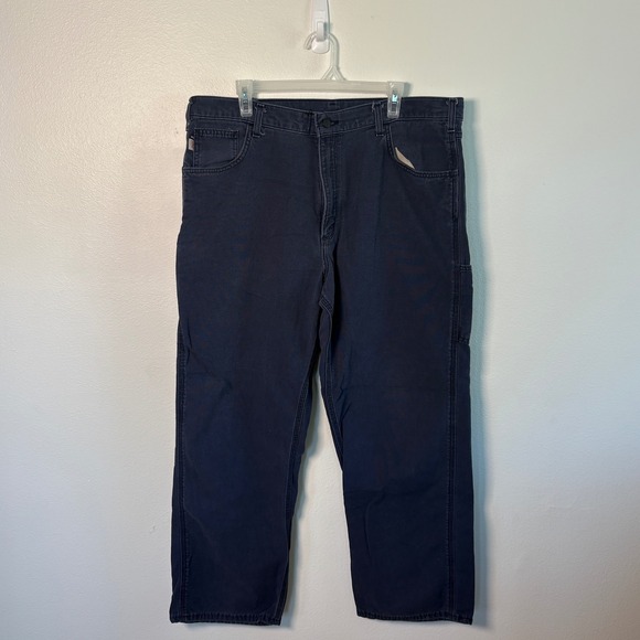 Carhartt Other - Carhartt FR Flame Resistant Work Pants Mens 40x32 Navy Blue FRB159 DNY Canvas